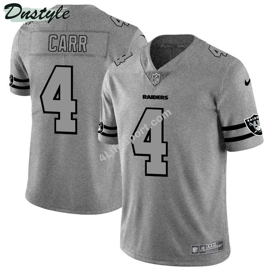 Derek Carr 4 Las Vegas Raiders Grey Football Jersey