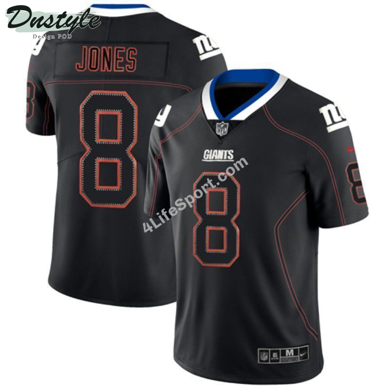 Daniel Jones 8 New York Giants Black Orange Football Jersey