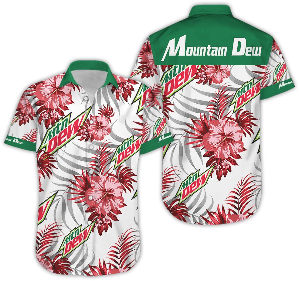 Mountain Dew Hawaiian Shirt Beach Shorts