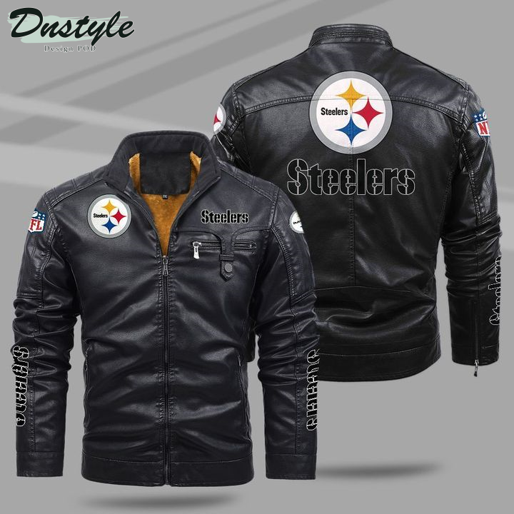 Pittsburgh Steelers Fleece Leather Jacket