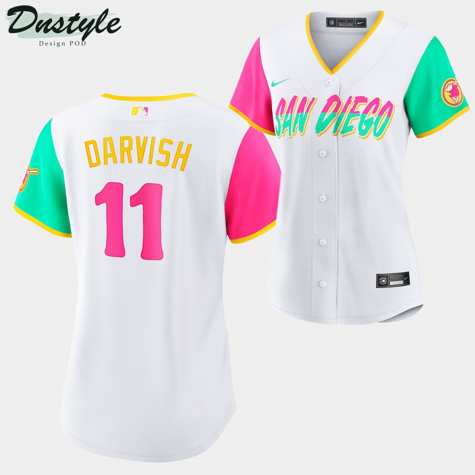 San Diego Padres 2022 City Connect Yu Darvish #11 White Lady Jersey Women