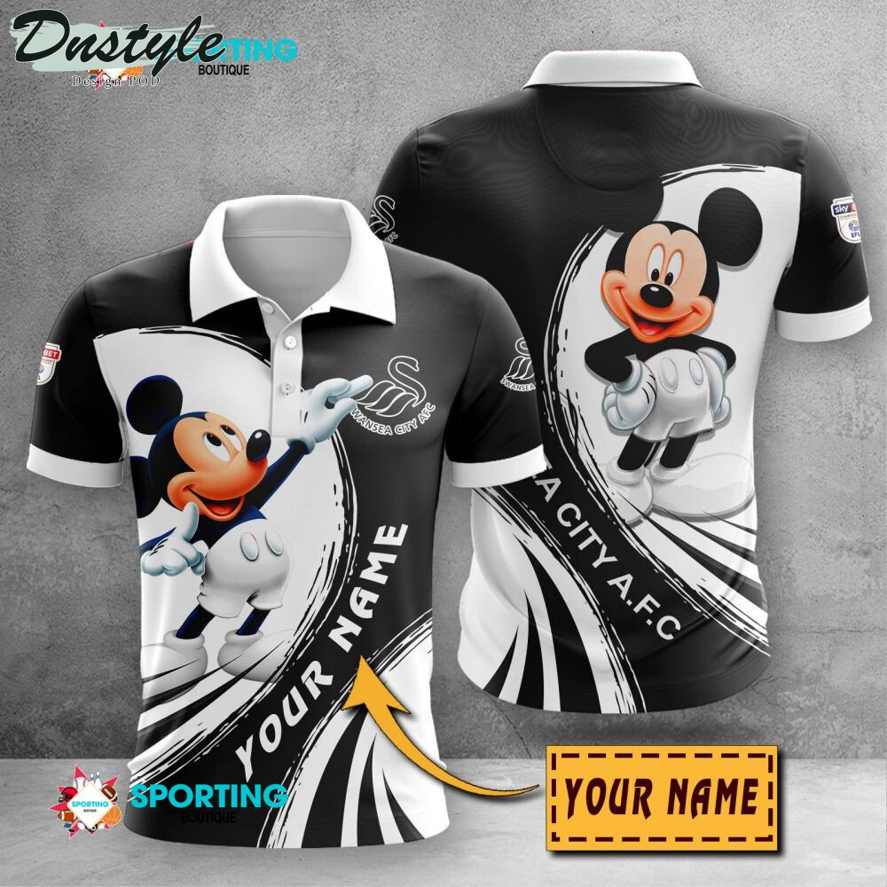 Swansea City A.F.C Mickey Mouse Personalized Polo Shirt