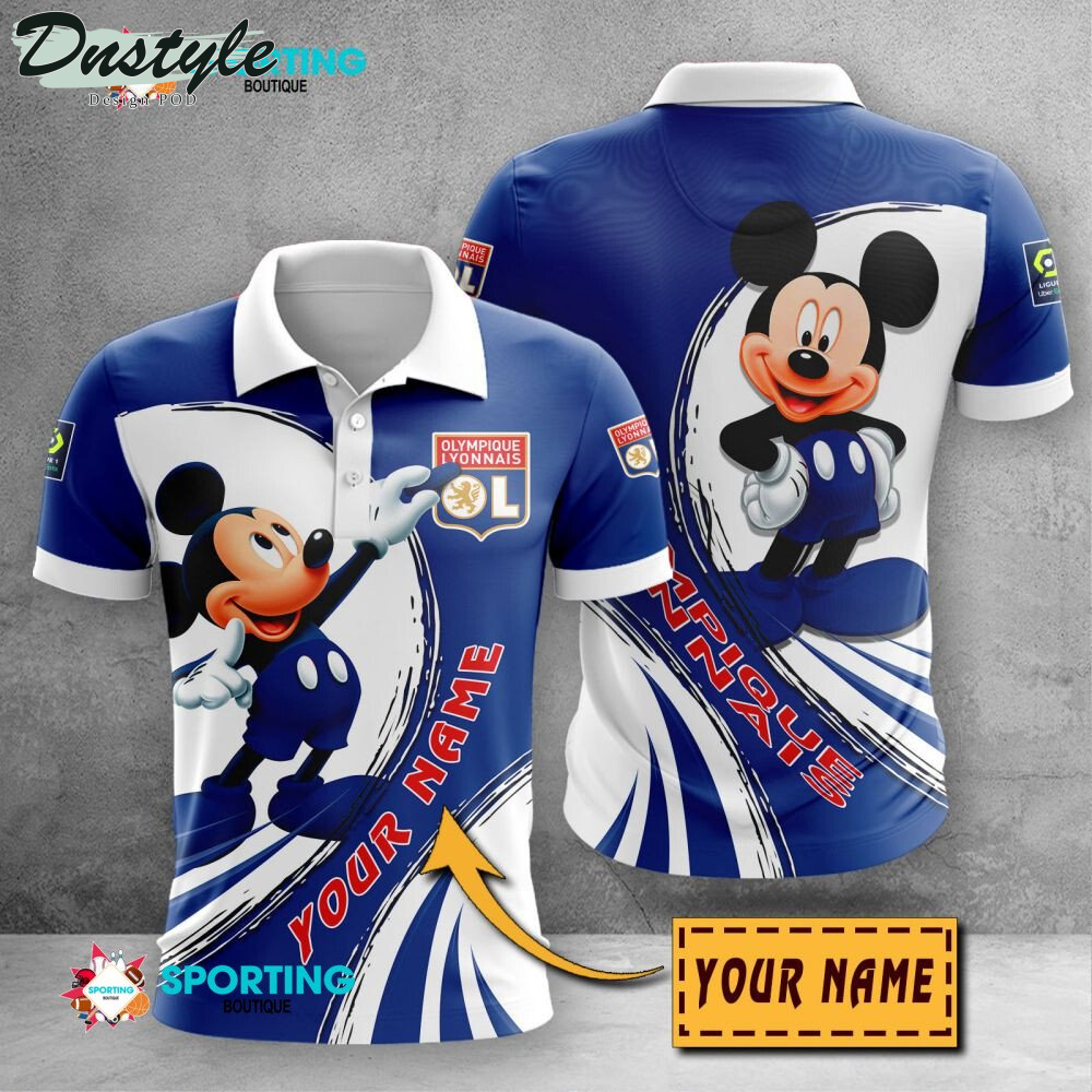 Olympique Lyonnais Mickey Mouse Personalized Polo Shirt