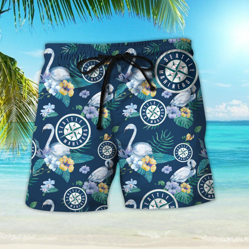 Seattle Mariners Hawaiian Shirt Beach Shorts