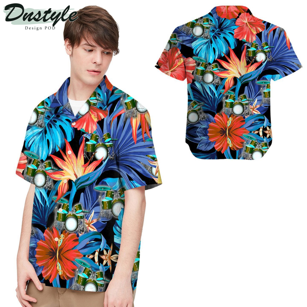 Drum Tropical Leaves Hawaiian Shirt
