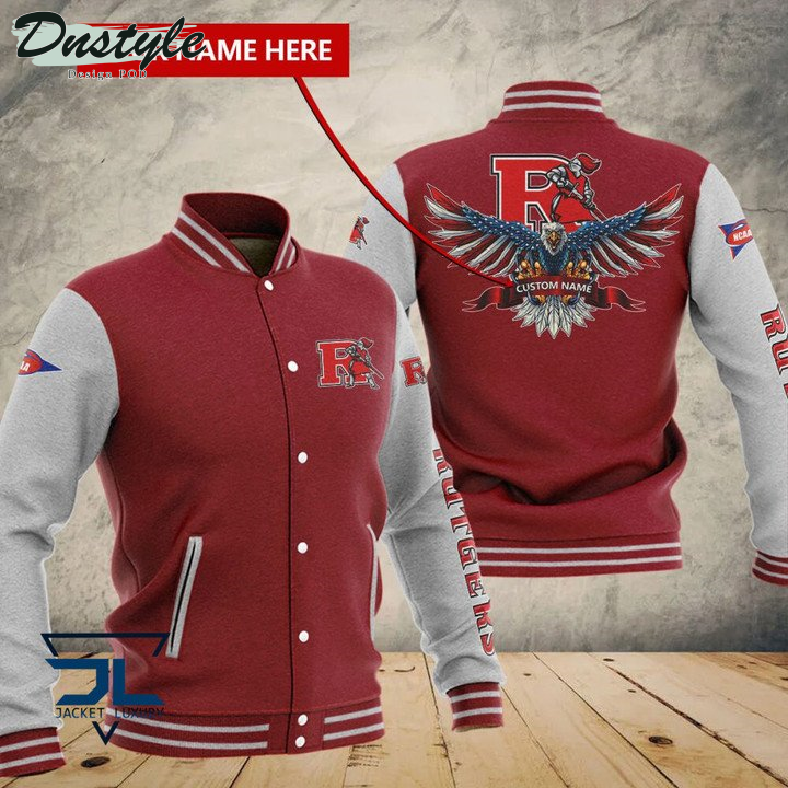 Rutgers Scarlet Knights Custom Name Baseball Jacket