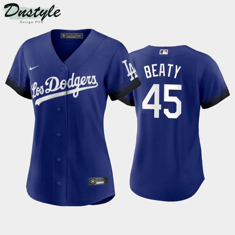 2021 City Connect Dodgers #45 Matt Beaty Royal Women's Jersey MLB Jersey