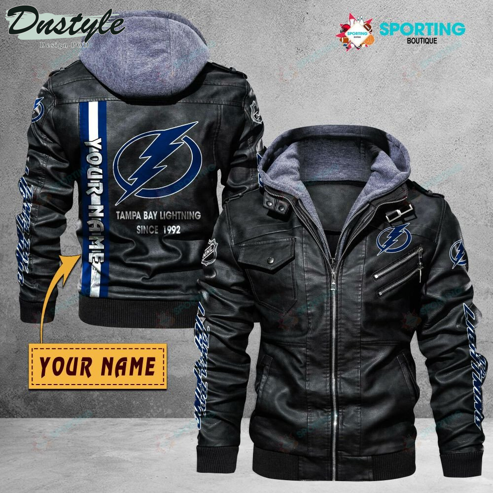 Tampa Bay Lightning custom name leather jacket