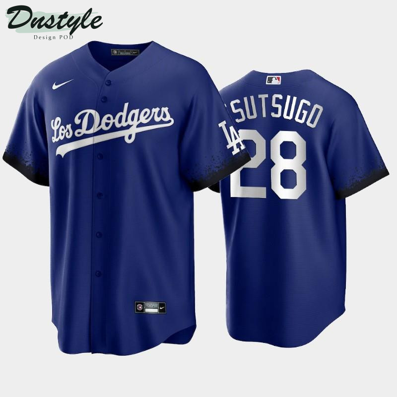 2021 City Connect Dodgers #28 Yoshi Tsutsugo Jersey Royal MLB Jersey