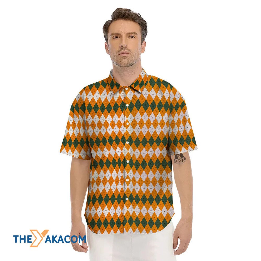 Themed Argyle Pattern Halloween Hawaiian Shirt
