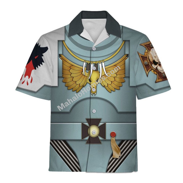 Indomitus Pattern Terminator Armor Space Wolves Costume Hawaiian Shirt