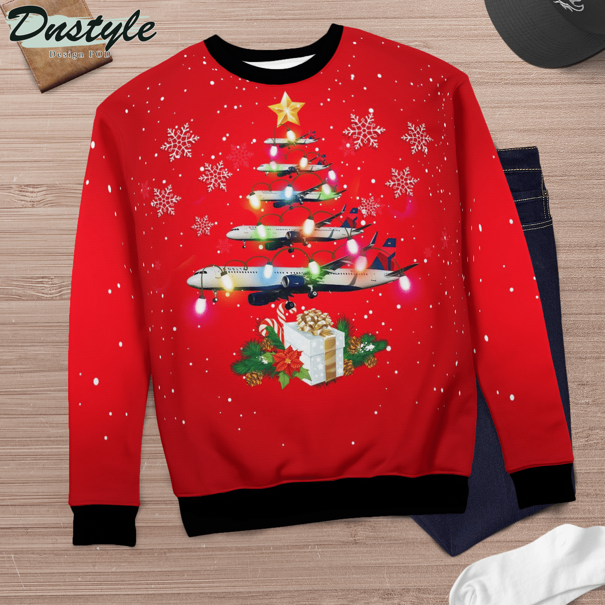 Delta Airlines Airbus A321-200 Ugly Christmas Sweater