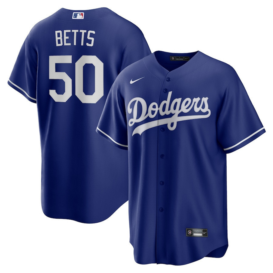 Mookie Betts #50 Los Angeles Dodgers Alternate Player Name Men Jersey - Royal MLB Jersey