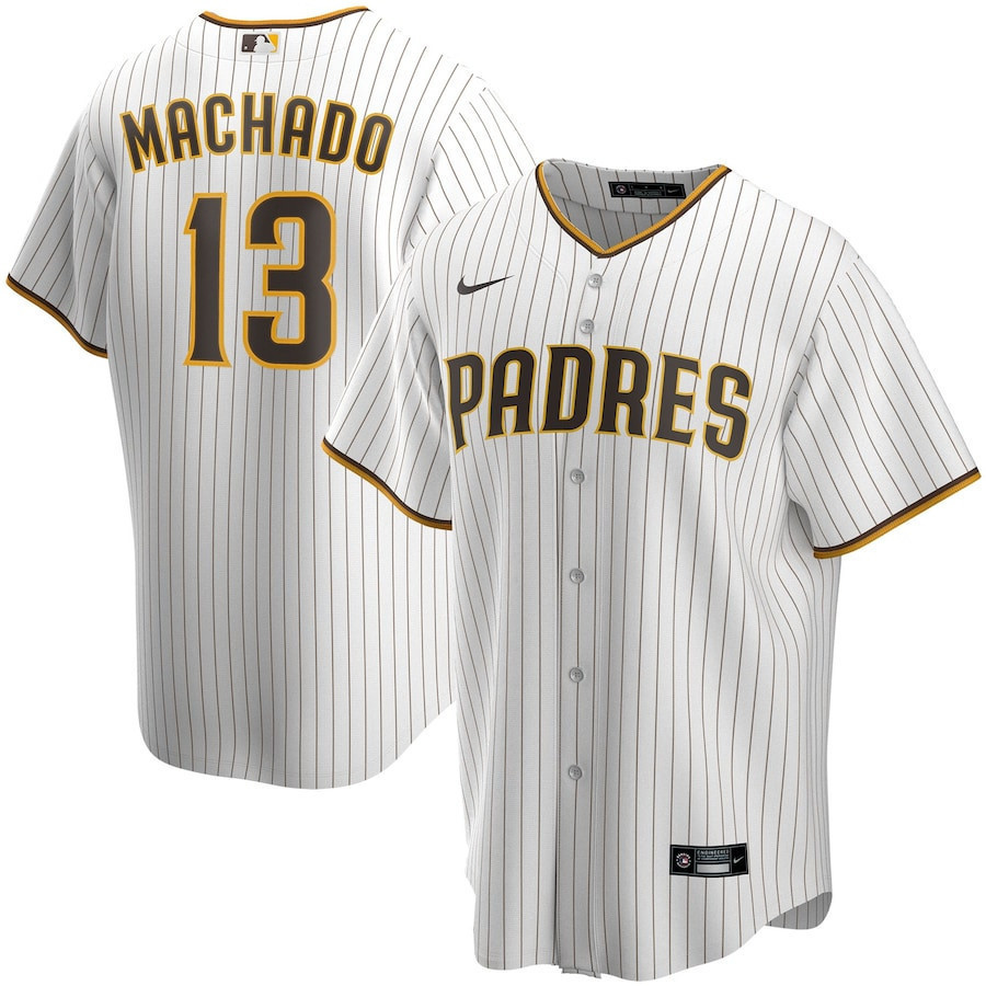 Manny Machado #13 San Diego Padres Alternate Player Men Jersey - White MLB Jersey