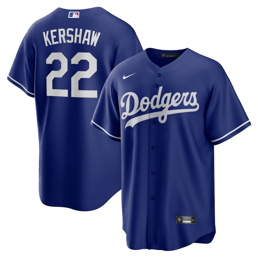 Clayton Kershaw #22 Los Angeles Dodgers Alternate Player Name Men Jersey - Royal MLB Jersey