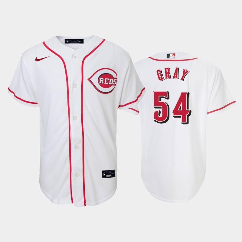 #54 Sonny Gray Youth Reds Home White Jersey MLB Jersey