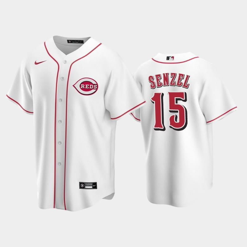 Home Reds #15 Nick Senzel White Jersey MLB Jersey