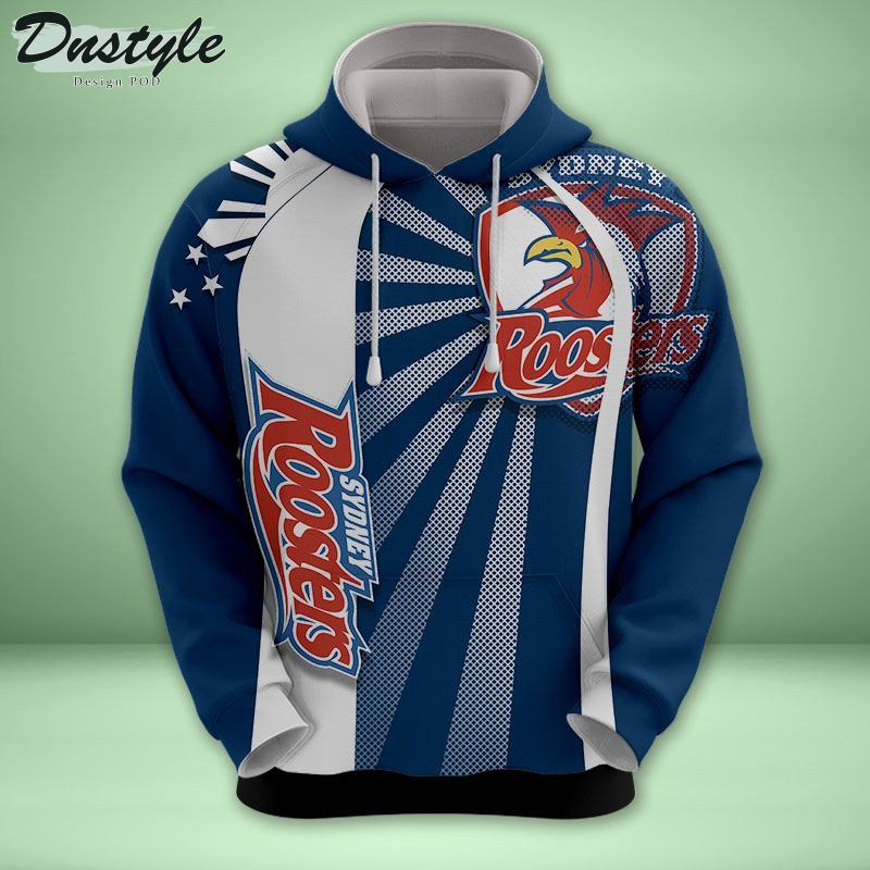 Sydney Roosters all over printed hoodie t-shirt