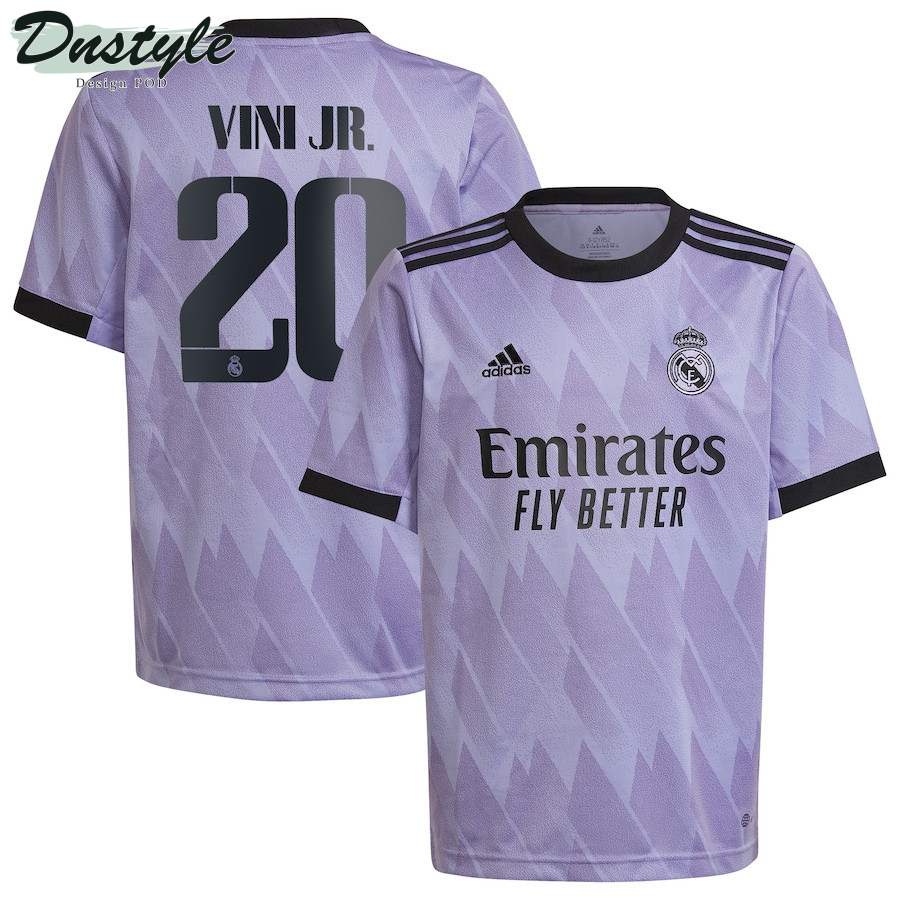 Vinicius Junior #20 Real Madrid Youth 2022/23 Away Player Jersey - Purple