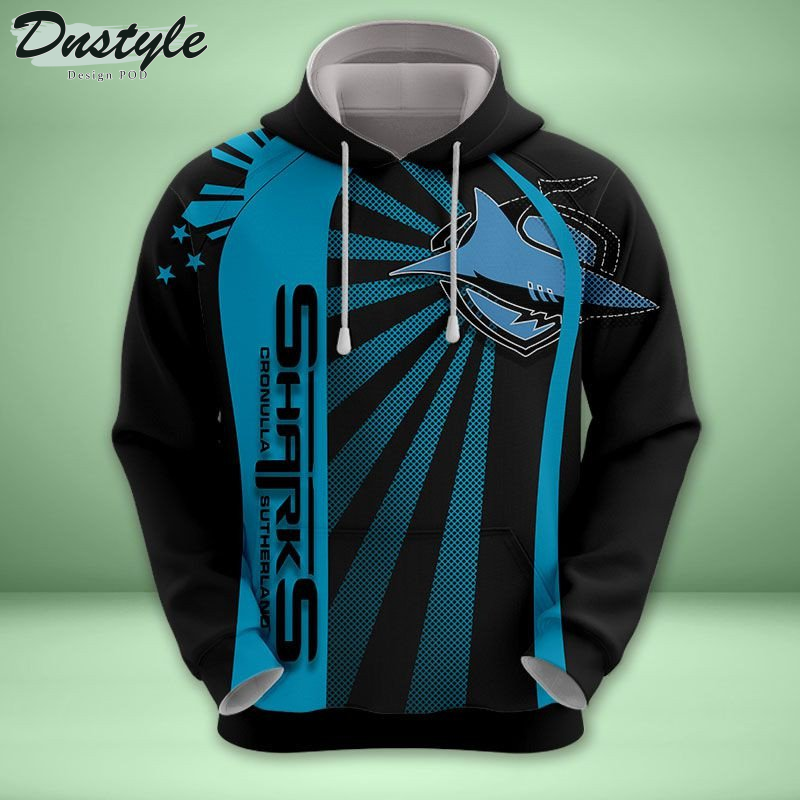 Cronulla Sharks all over printed hoodie t-shirt