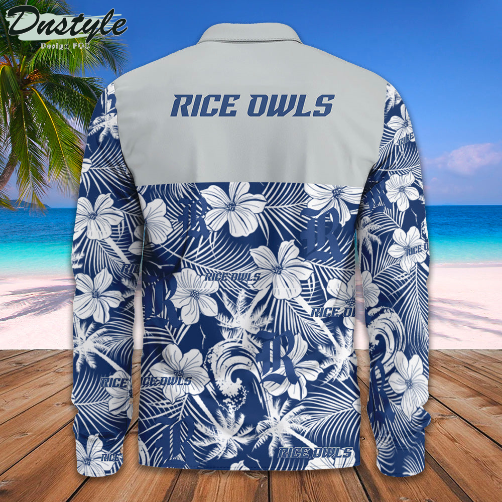 Rice Owls Long Sleeve Button Down Shirt