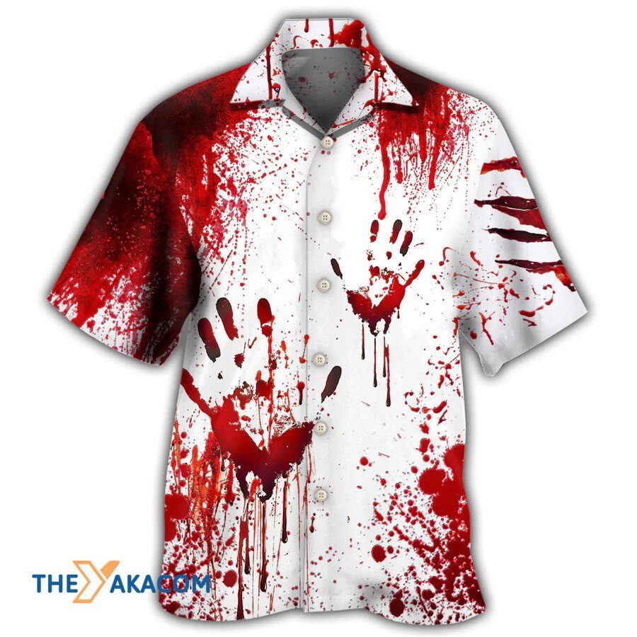 Halloween Clown With Bloody Hands They'll Never Find You Hawaiian Shirt