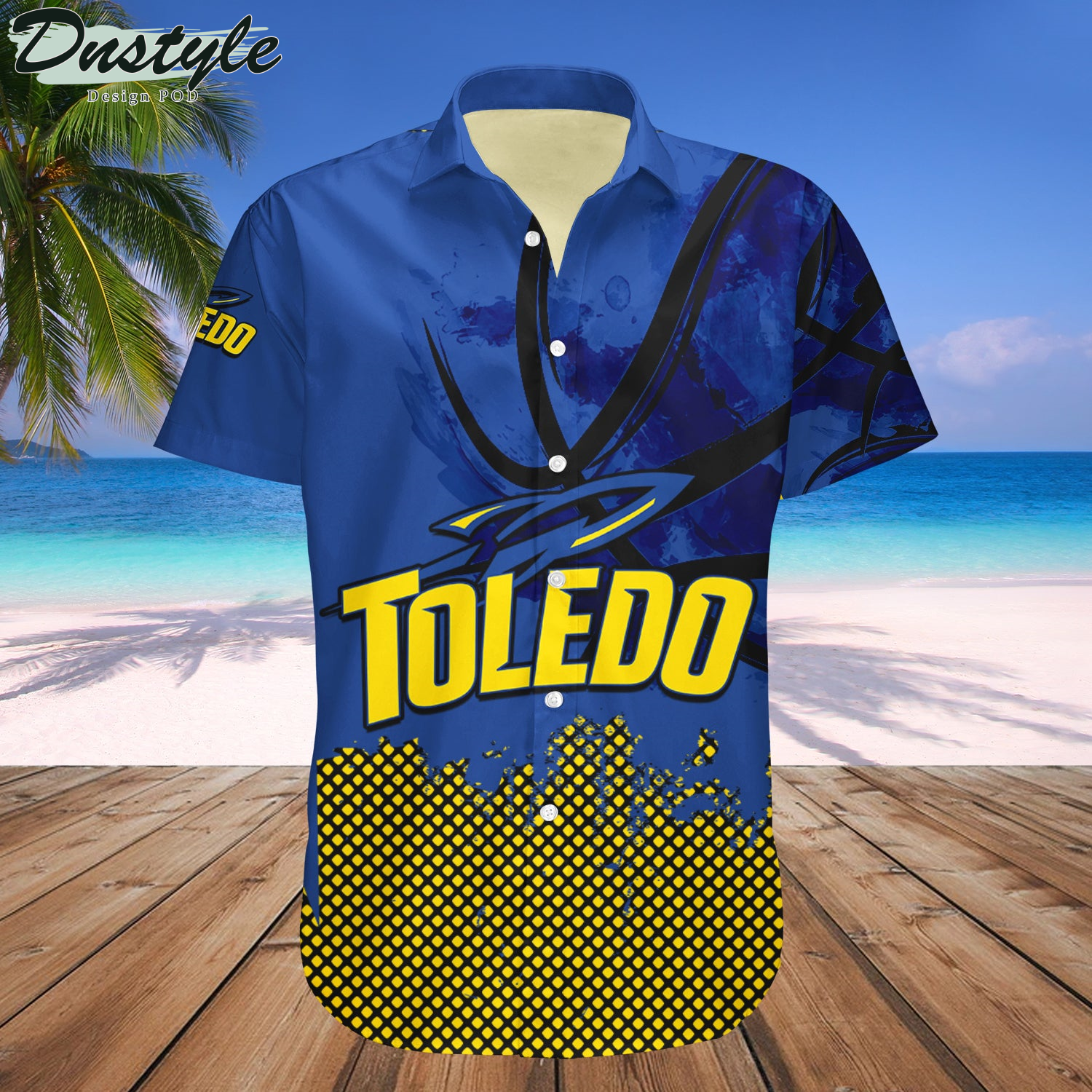 Toledo Rockets Basketball Net Grunge Pattern Hawaii Shirt