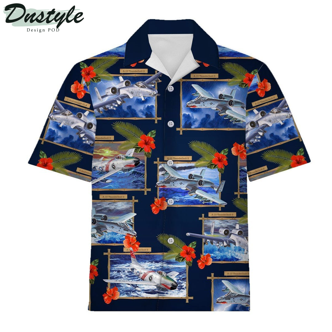 Hibiscus A-10 Thunderbolt II Hawaiian Shirt And Short