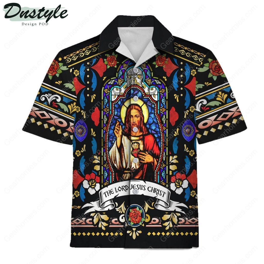 The Lord Jesus Christ Stained Glass Hawaiian Shirt And Short