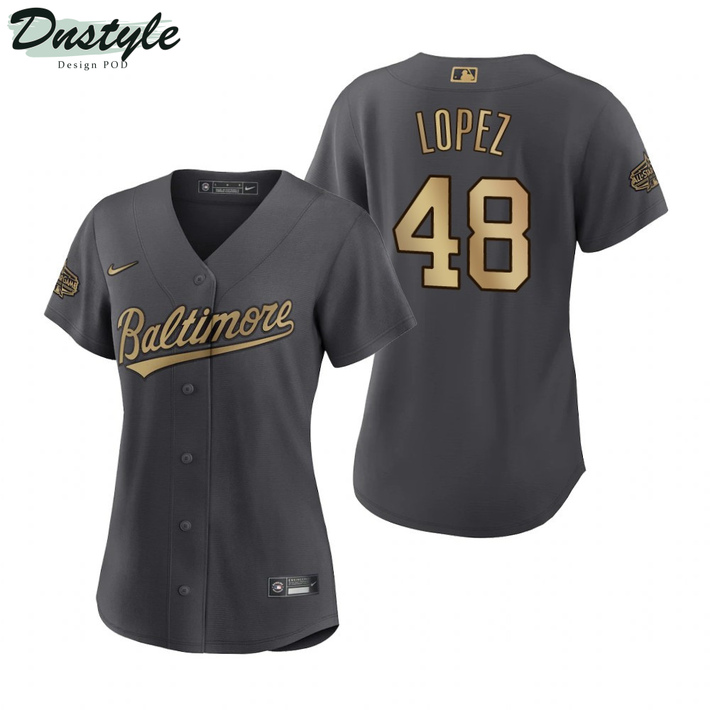 Women Baltimore Orioles Jorge Lopez Charcoal 2022 All-Star Game Jersey