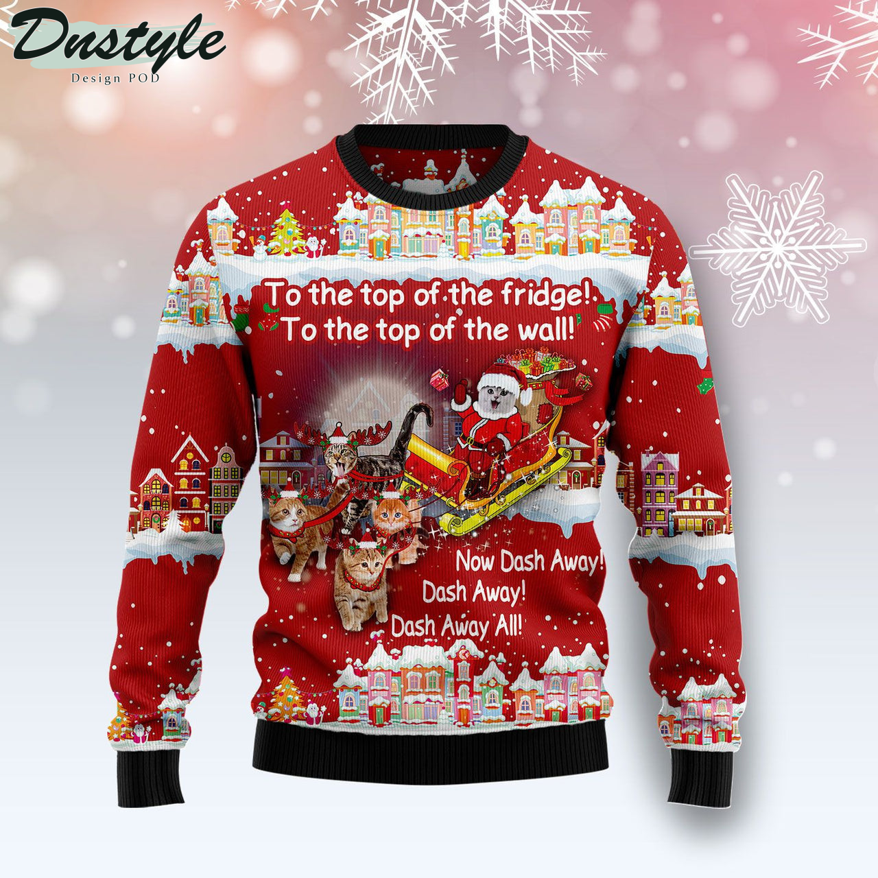 Cat Sleigh Christmas Ugly Christmas Sweater