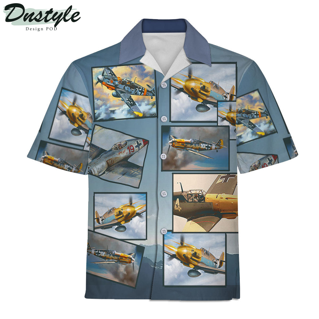 WWII Messerschmitt Bf 109 Aircraft Hawaiian Shirt And Short