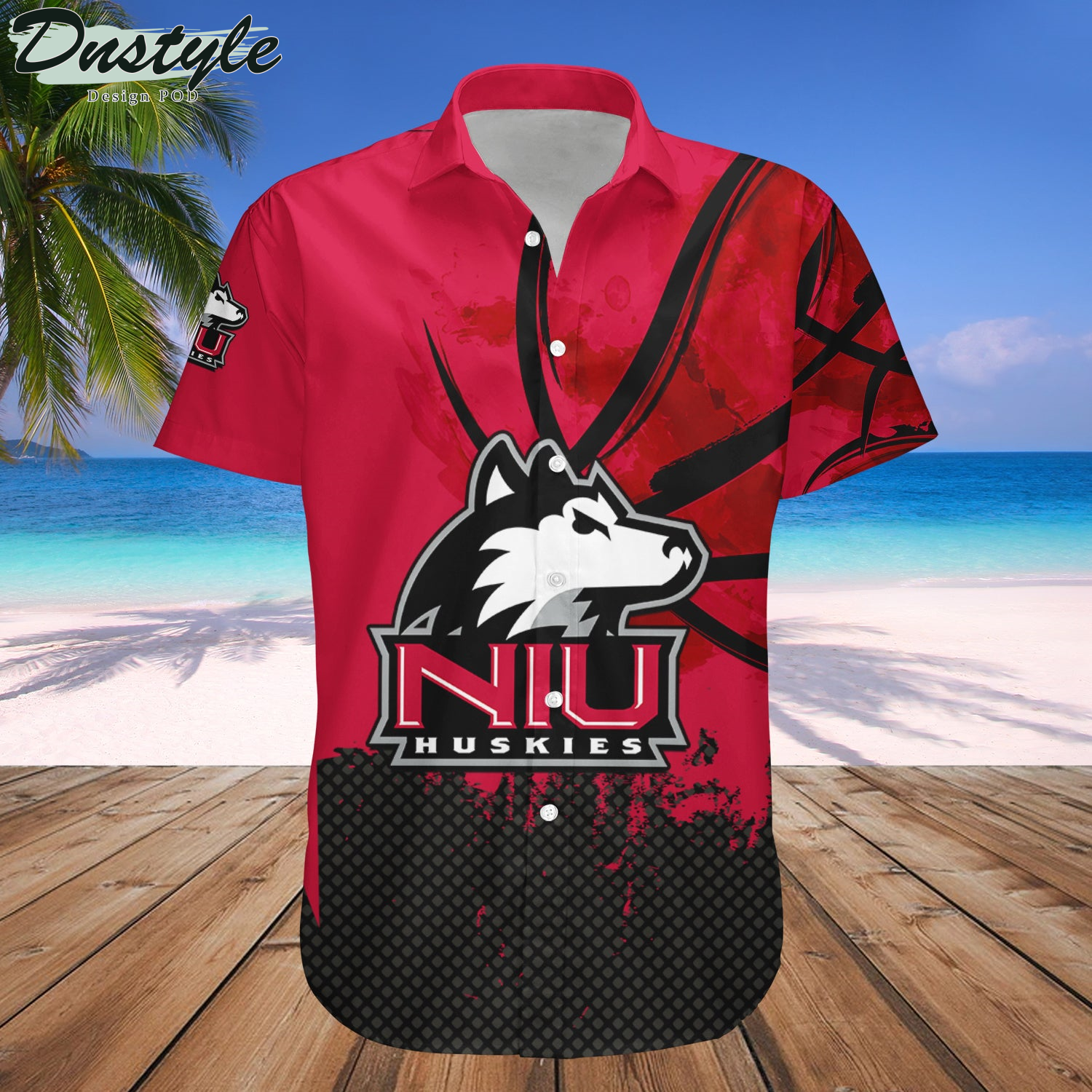 Northern Illinois Huskies Basketball Net Grunge Pattern Hawaii Shirt