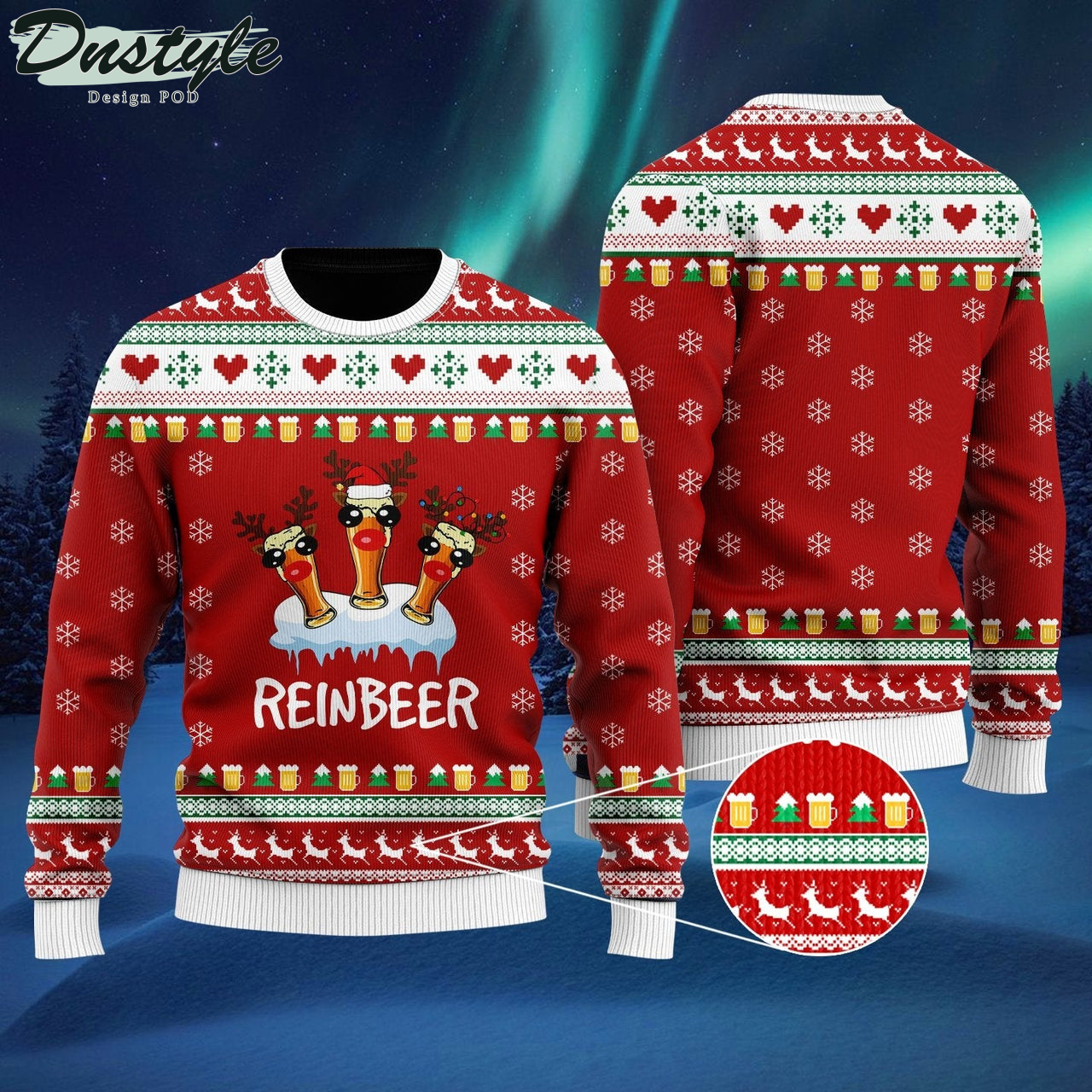 Funny Reindeer Reinbeer Christmas Ugly Christmas Sweater