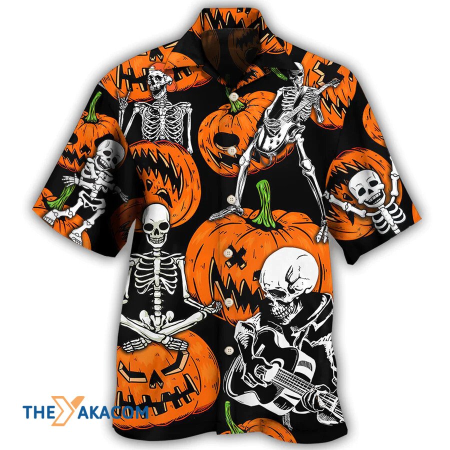 Halloween Skeleton Pumpkin Scary Hawaiian Shirt
