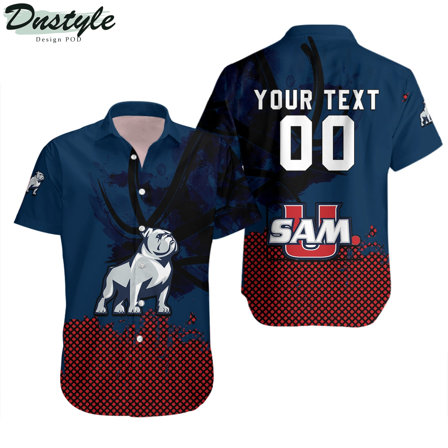 Samford Bulldogs Basketball Net Grunge Pattern Hawaii Shirt
