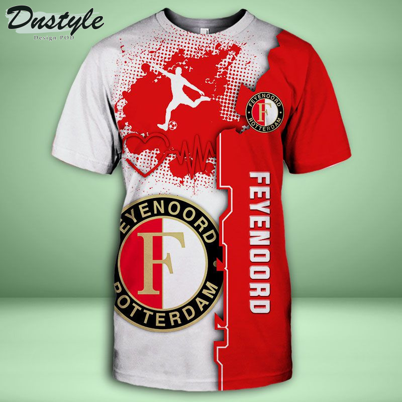 Feyenoord T-shirt met capuchon en all-over print
