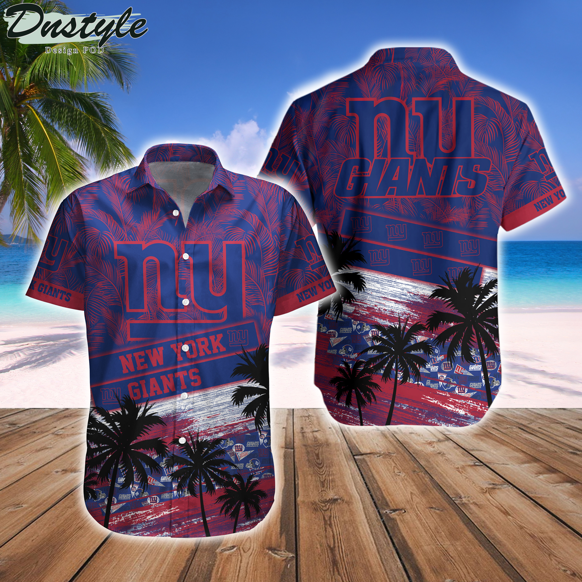 New York Giants Team NFL Hawaiian Shirt And Beach Short