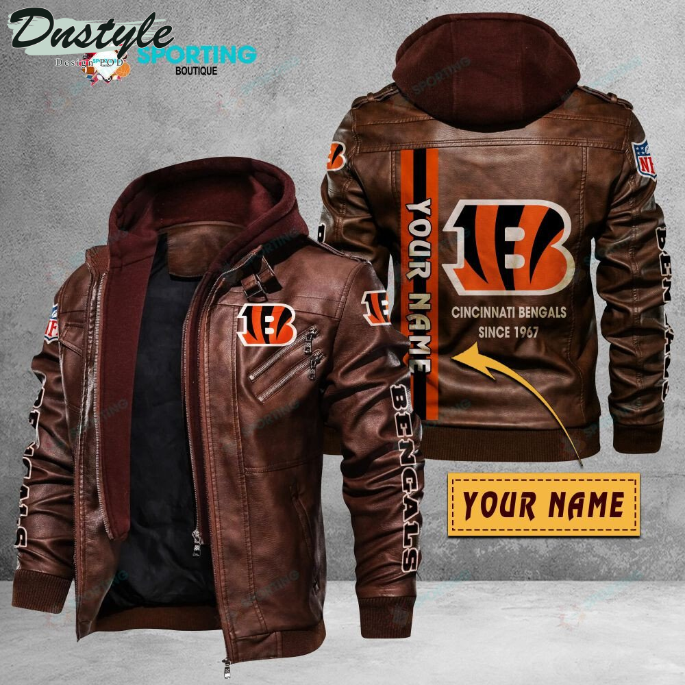 Cincinnati Bengals custom name leather jacket