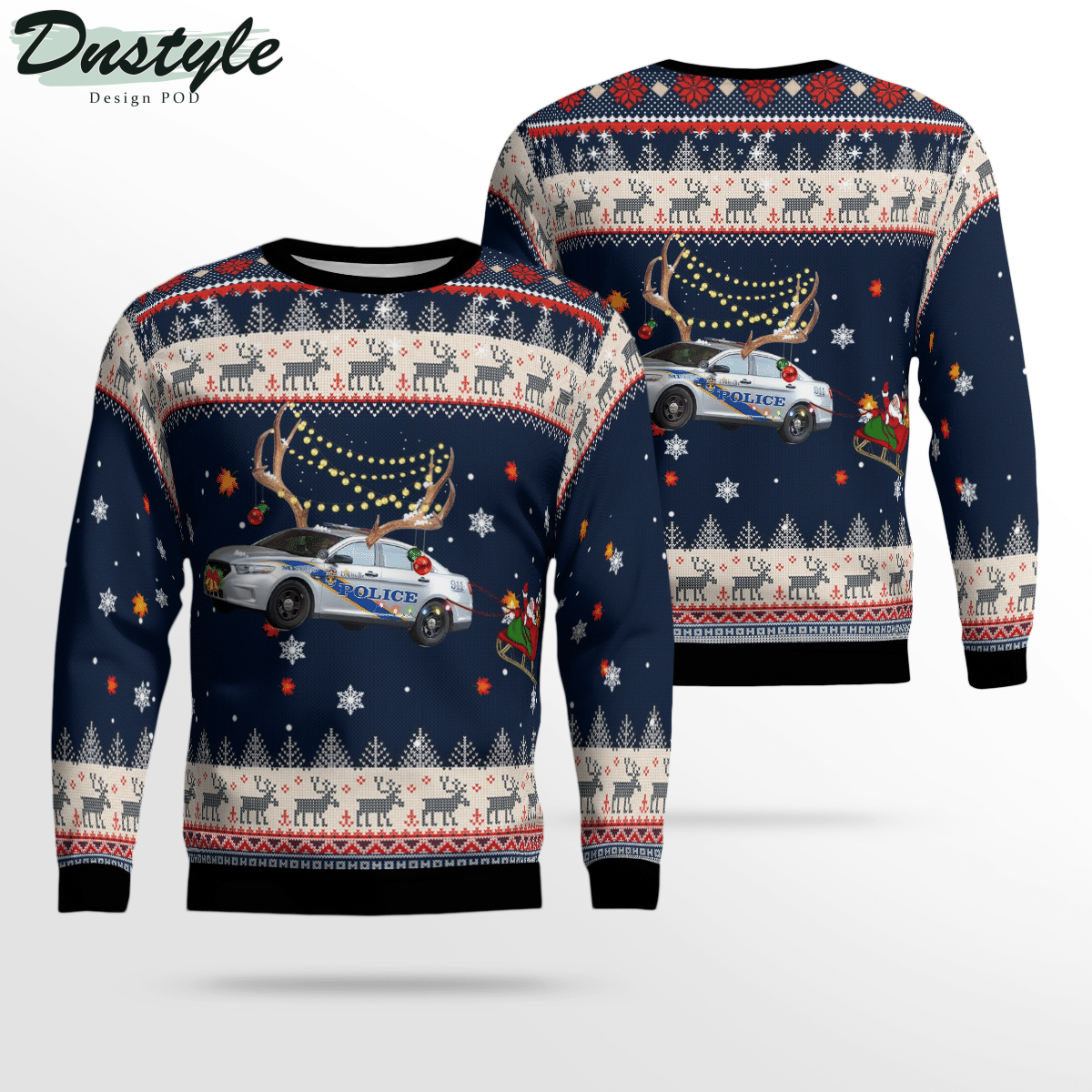 Louisville Metro Police Department LMPD Ford Police Interceptor Car Ugly Christmas Sweater