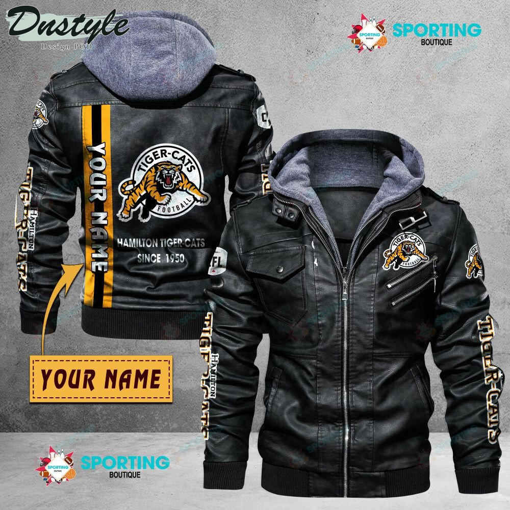 Hamilton Tiger-Cats custom name leather jacket