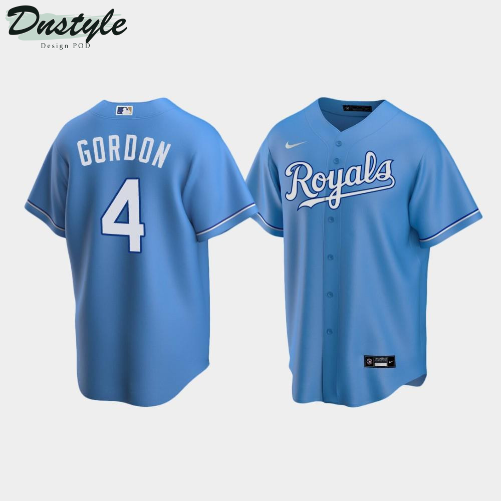 Men’s Kansas City Royals #4 Alex Gordon Light Blue Alternate Jersey MLB Jersey