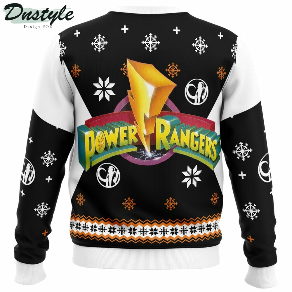 Mighty Morphin Power Rangers Black Ugly Christmas Sweater