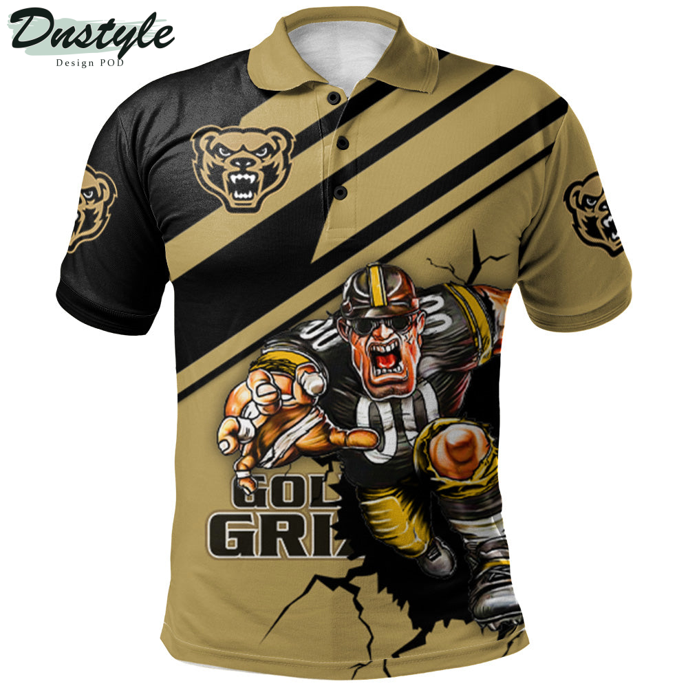 Oakland Golden Grizzlies Mascot Polo Shirt
