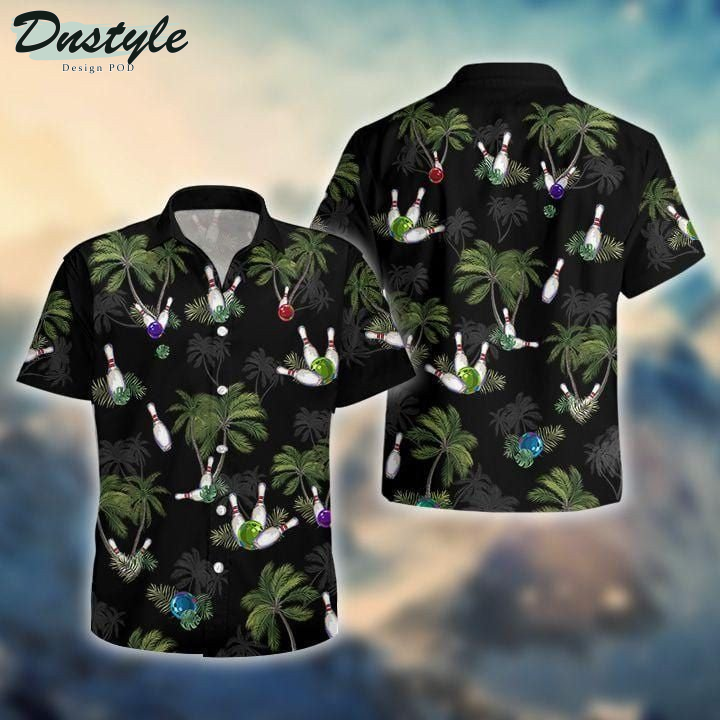 Black Bowling Coconut Hawaiian Shirt