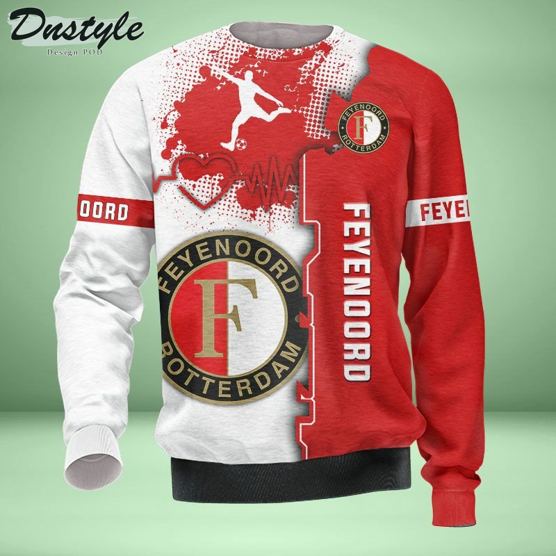 Feyenoord T-shirt met capuchon en all-over print