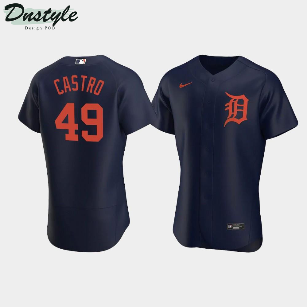 Willi Castro #49 Detroit Tigers Navy Alternate Jersey MLB Jersey