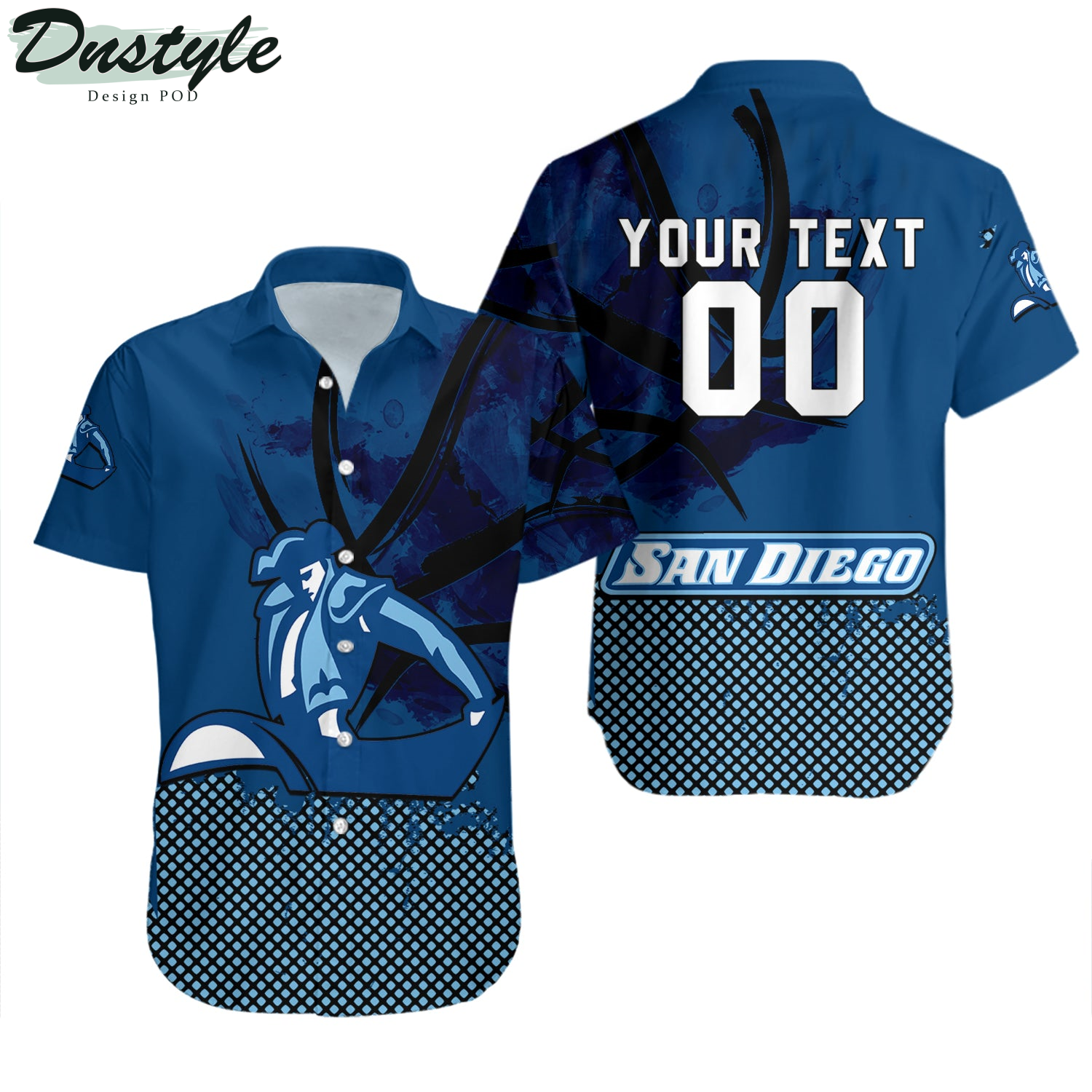 San Diego Toreros Basketball Net Grunge Pattern Hawaii Shirt