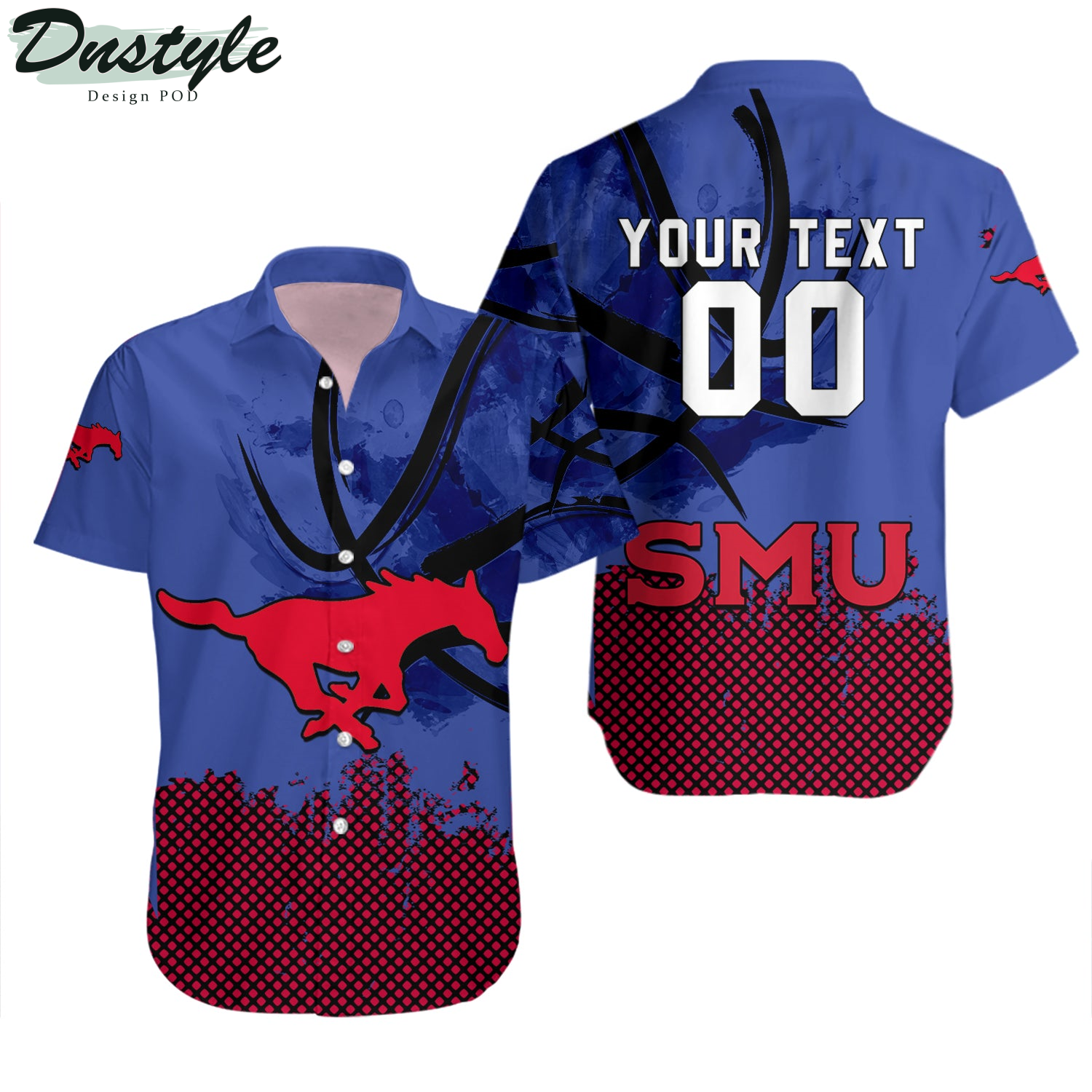 SMU Mustangs Basketball Net Grunge Pattern Hawaii Shirt
