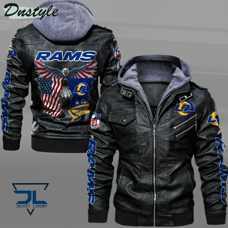 Los Angeles Rams Eagles American Flag Leather Jacket